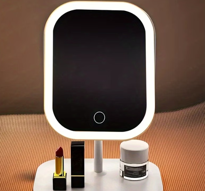 LumiEdge LED Makeup Mirror – 3 Lighting Modes, 360° Rotation
