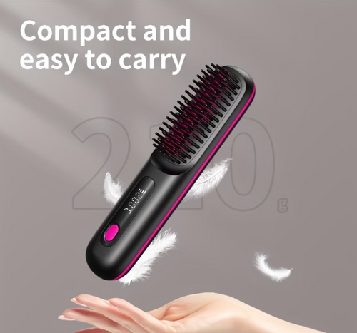 LumiEdge Portable Heated Hair Comb – USB-C Fast Heating, Cordless & Compact