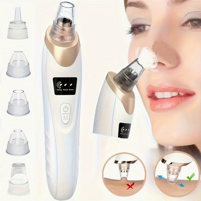 LumiEdge Smart Blackhead Remover & Pore Cleanser – 4 Intensities, USB Rechargeable