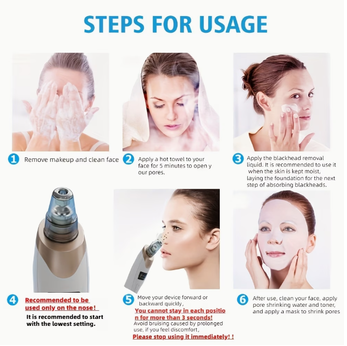 LumiEdge Smart Blackhead Remover & Pore Cleanser – 4 Intensities, USB Rechargeable